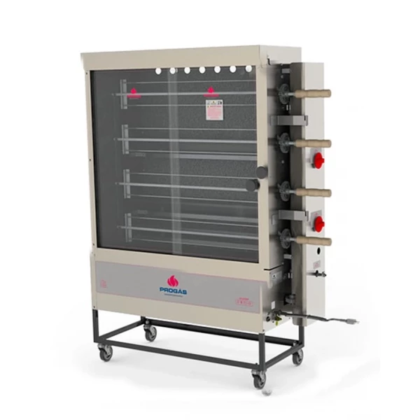 Forno Rotativo Infravermelho PR-621UN - Aprox. 40 Kgs de Carne ou 20 Frangos 4 Espetos Universais- Progás