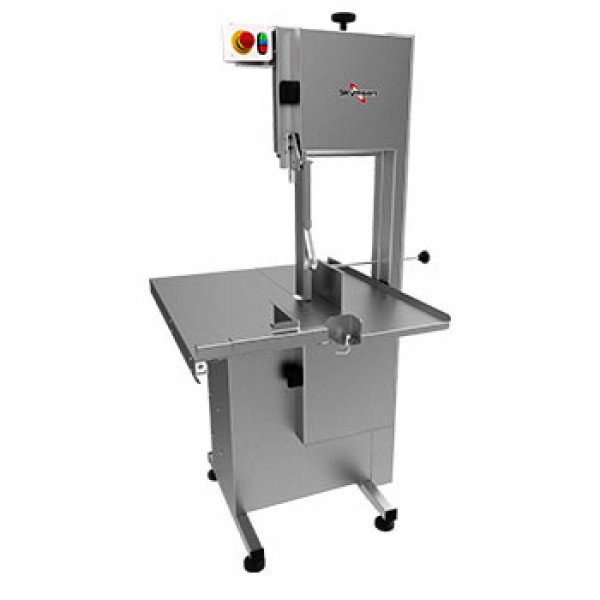SERRA-FITA PARA OSSOS INOX COM EMPURRADOR MESA MÓVEL,REGULADOR DE CORTE,LÂMINA DE 2.82mm. "127V-M
220V-M"- SL-282-INOX
