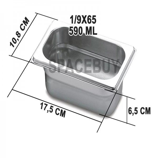 Cuba Gastronômica Inox Gn 1/9x65 Mm - URUMAX