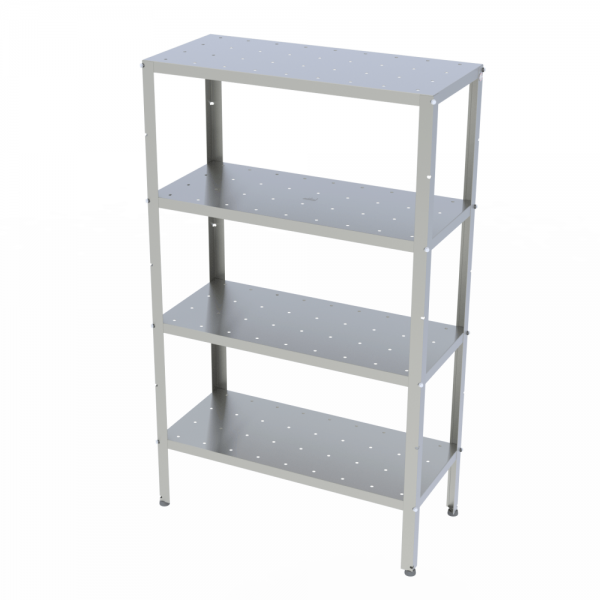 Estante Metálica PREST-004I – Aço Inox Altura Ajustável 4 Prateleiras