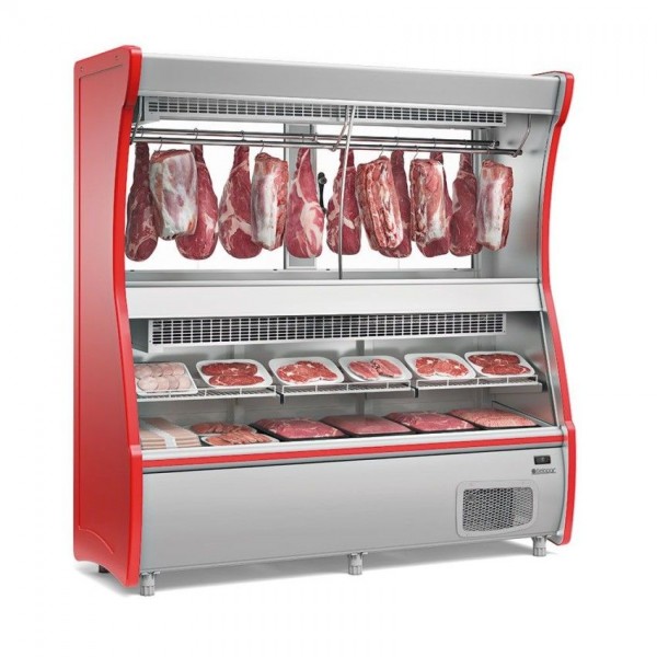 BALCÃO FRIGORÍFICO AÇOUGUE TRIPLEX -  2110mm- COM BANDEJAS- Atendimento - S/ Depósito  - 12 Bandejas-GEVD-210 VM