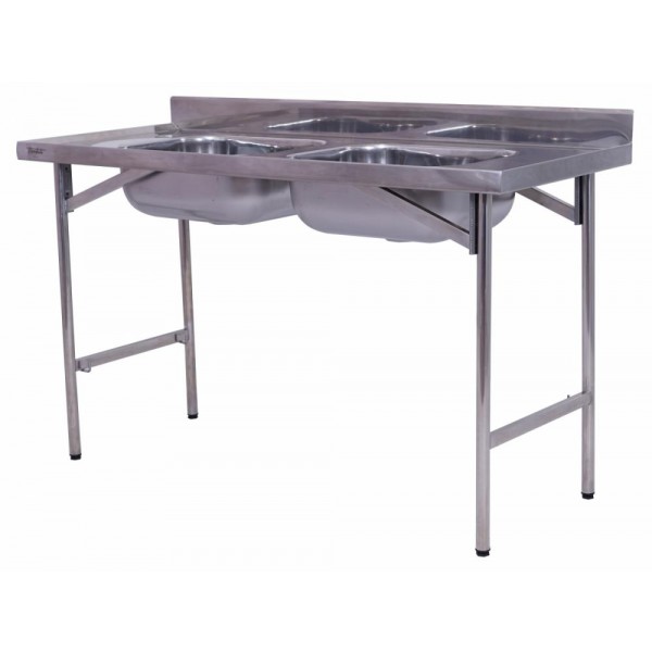 PIA 100% INOX 430 TB 1 1/4" 2 CUBAS (0,50x0,40x0,20m) 1,50x0,60m - BENFATI