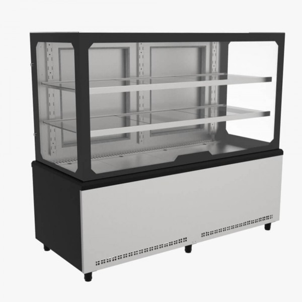 BALCAO VITRINE 1500 PRIME AR FORÇADO LED FRIO VIDRO DUPLO LOW-E FECH FRON PRETO - VENANCIO