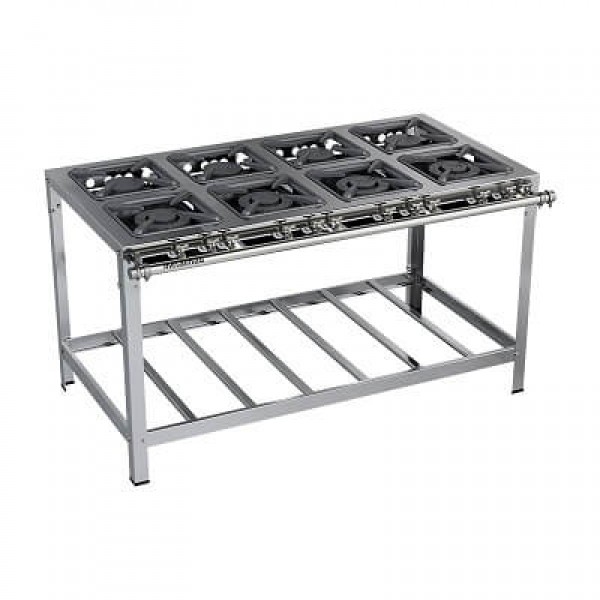 FOGÃO A GÁS EXTRA INOX 8 QUEIMADORES MISTOS 4QS/4QD ESP FORNO - VENANCIO