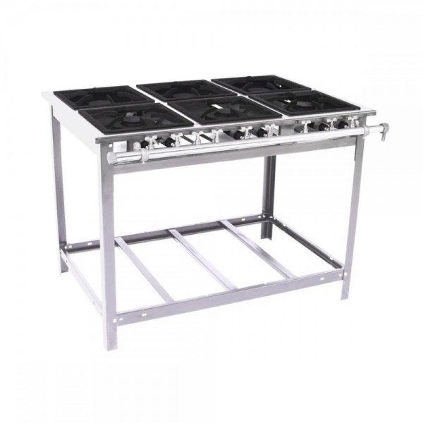 FOGÃO A GÁS EXTRA INOX 6 QUEIMADORES MISTO 3QD/3QS ESP FORNO CENTRAL - VENANCIO