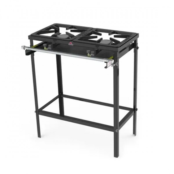 Fogão de Ferro para Cozinha Industrial Alta Pressão 2 Bocas 100mm PREA-200 FF - Progás - PROGA