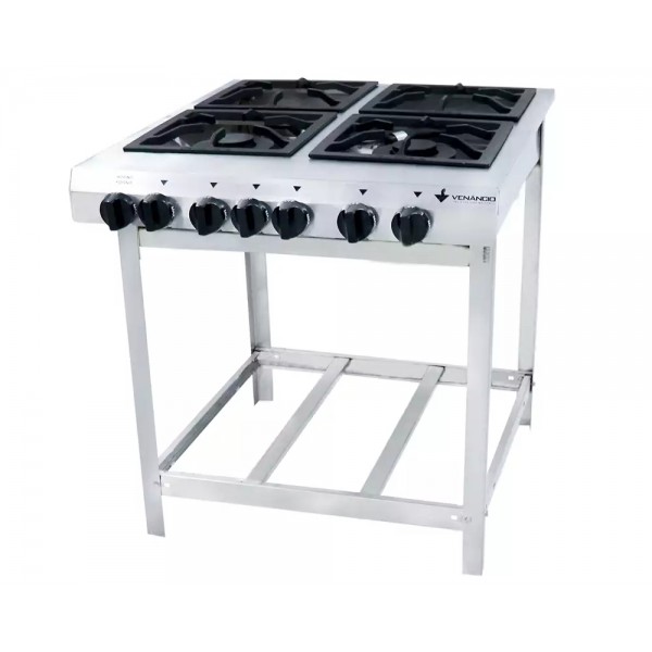 FOGÃO A GÁS EXTRA INOX 2 QUEIMADORES MISTOS 1QD/1QS COM PÉ ESP FORNO - VENANCIO