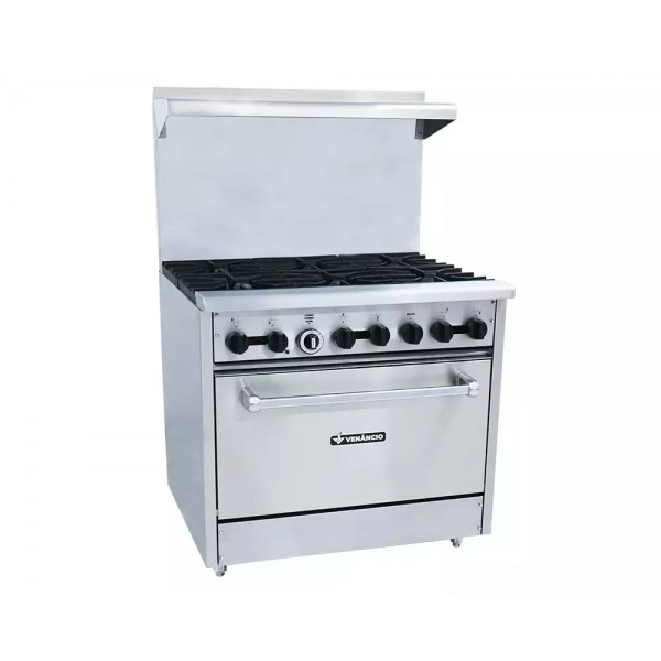 FOGÃO A GÁS AMERICANO COM FORNO 6 QUEIMADORES - VENANCIO