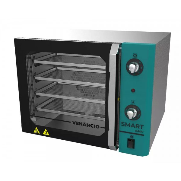 FORNO CONVECTOR SMART BASIC 4 EST ELÉTRICO GALV PRETO/PAINEL GALV AZUL TURQUESA - VENANCIO
