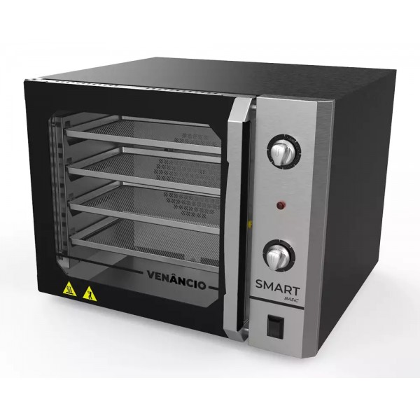 FORNO CONVECTOR SMART BASIC 4 EST ELÉTRICO GALV PRETO/PAINEL INOX ESC - VENANCIO