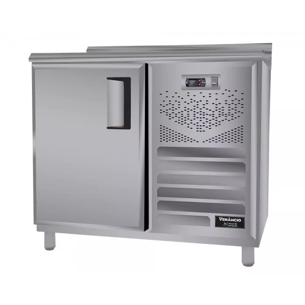 BALCAO SERVICO CONSERVADOR CONGELADOS 1000 EXT INOX/INT ALUZ BORDA ESP C/ CUBA LADO DIREITO - VENANCIO