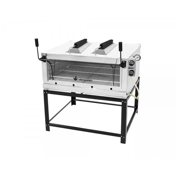 FORNO A GÁS LASTRO ROMA 110 INFRAVERMELHO INT GALV/EXT INOX - VENANCIO