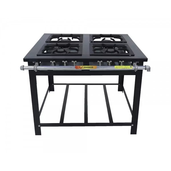 FOGÃO A GÁS MAXI 4 QUEIMADORES DUPLOS LINHA ESP FORNO - VENANCIO
