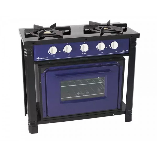 FOGÃO A GÁS BRAVO 2 QUEIMADORES ESP FORNO AZUL MANIP BRANCO - VENANCIO