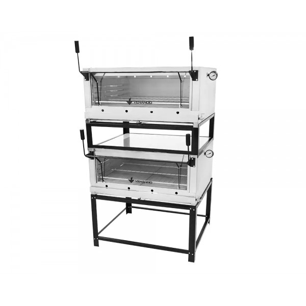 FORNO A GÁS LASTRO ROMA 90 DUPLO SUPERIOR 
 INT GALV/EXT INOX - VENANCIO
