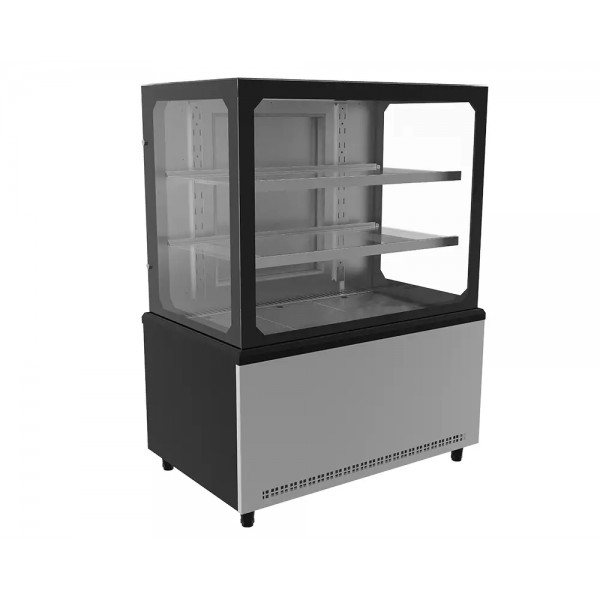 BALCAO VITRINE 1000 PRIME SECA LED FRIO VIDRO TEMPERADO FECH FRON PRETO - VENANCIO