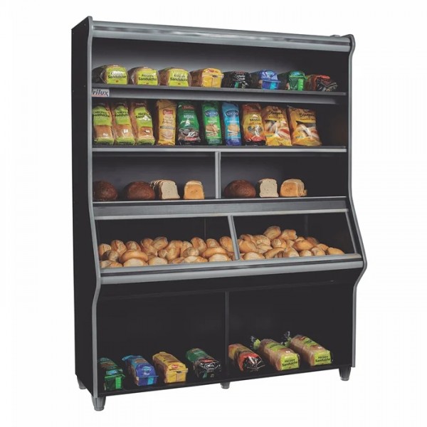 Vitrine Paes 1,60m Preta Passa Pao Fenix VF 007 V Frilux
