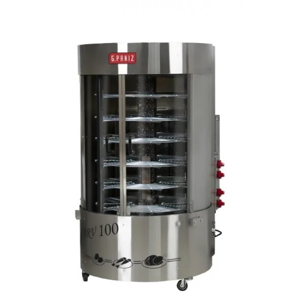 Assador Rotativo Vertical p/ 100 Kg - com queimador central BIVOLT - G PANIZ