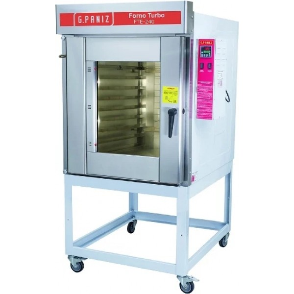 Forno Turbo Elétrico 8 esteiras 60 x 80 reguláveis trifásico total inox - G PANIZ