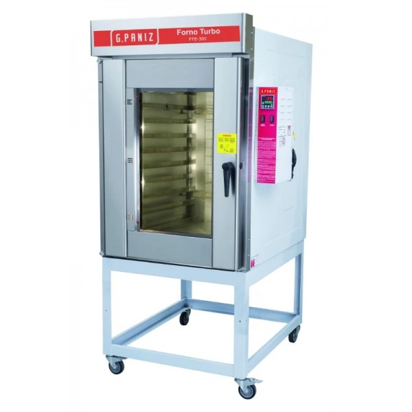 Forno Turbo Elétrico 10 esteiras 60 x 80 reguláveis trifásico total inox - G PANIZ