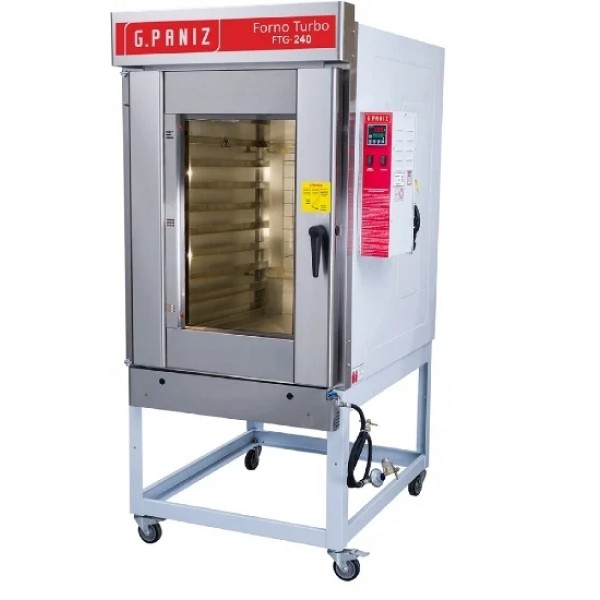 Forno Turbo Gás 8 esteiras 60 x 80 reguláveis total inox BIVOLT - G PANIZ