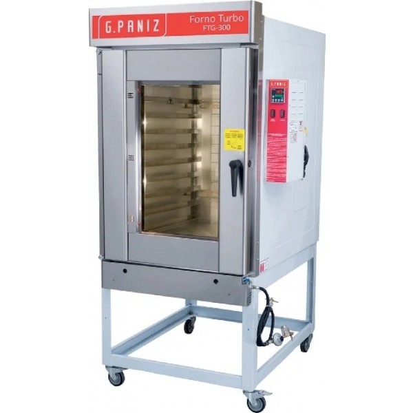 Forno Turbo Gás 10 esteiras 60 x 80 reguláveis total inox BIVOLT - G PANIZ