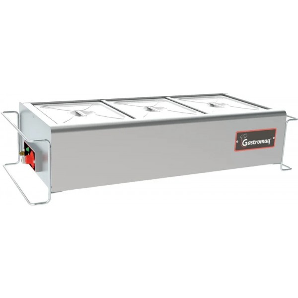 Balcão térmico De mesa 3 cubas tampas INOX soltas - GASTROMAQ
