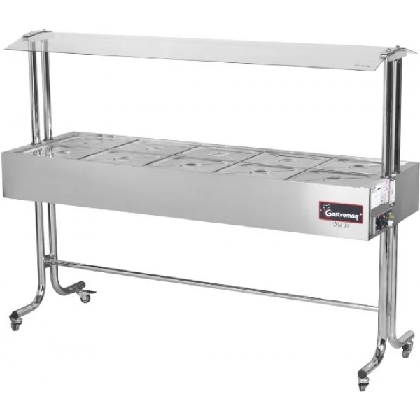 BTE 10 ST CR II
Balcão Térmico Standard 10 cubas - Estrutura Cromada - Tampa Inox - Salivador Inox - GASTROMAQ