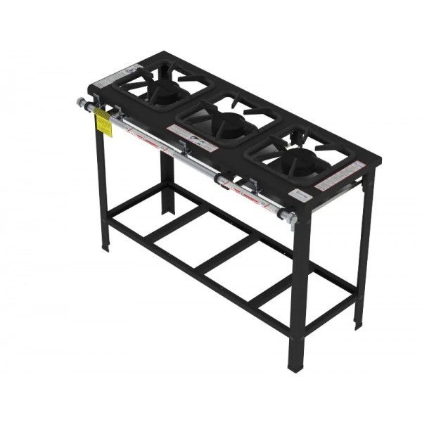 Fogão 3 Bocas simples em linha grelha 30 x 30 perfil 7 - FG 33 LS - G PANIZ