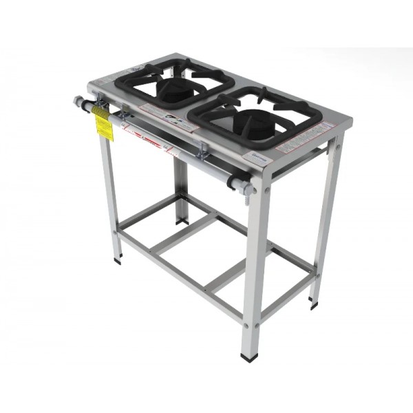 Fogão 2 Bocas simples em linha grelha 30 x 30 perfil 7 INOX - FGI 32 LS - G PANIZ