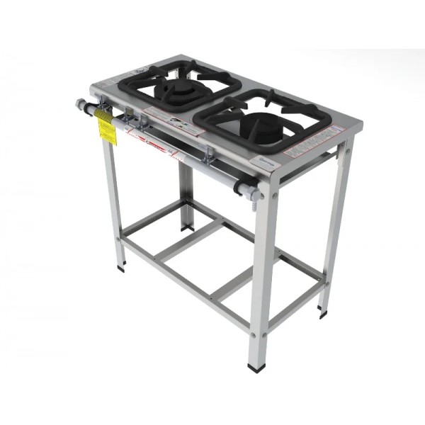 Fogão 2 Bocas mistas em linha grelha 30 x 30 perfil 7 INOX - FGI 32 LM - G PANIZ