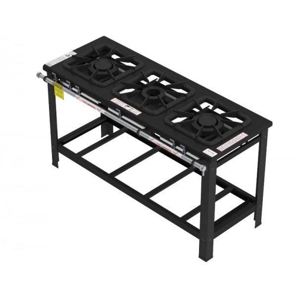Fogão 3 bocas Mistas em linha grelha 40 x 40 perfil 10 - FG 43 LM - G PANIZ