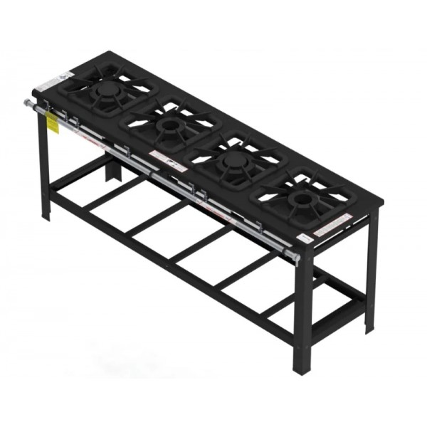 Fogão 4 Bocas Mistas em linha grelha 40 x 40 perfil 10 - FG 44 LM -  G PANIZ