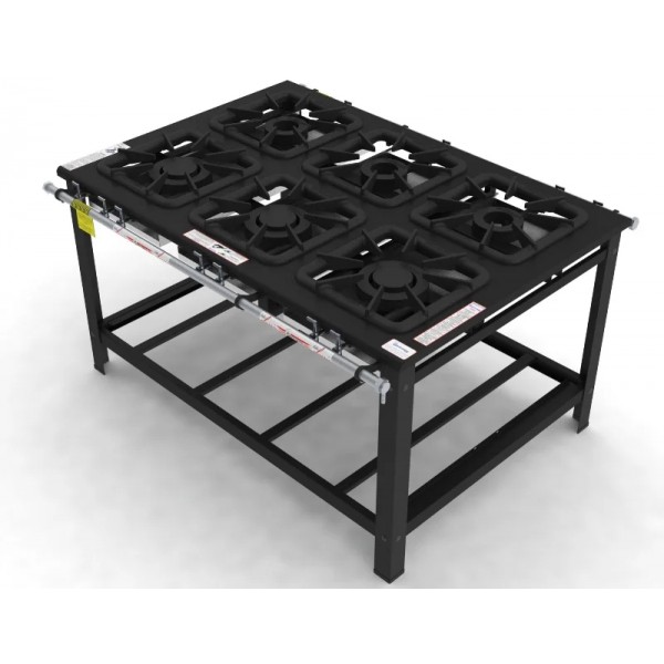Fogão 6 Bocas Mistas de centro grelha 40 x 40 perfil 10 -FG 46 CM - G PANIZ