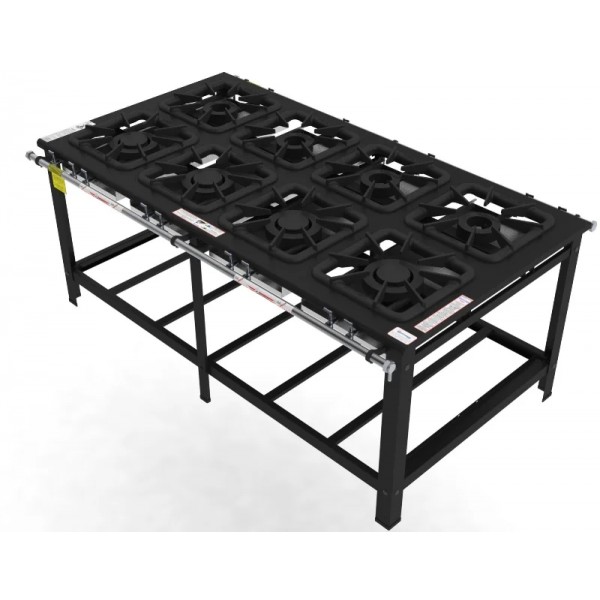 Fogão 8 Bocas Mistas de centro grelha 40 x 40 perfil 10 -FG 48 CM - G PANIZ
