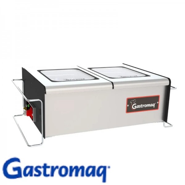 Balcão térmico De mesa 2 cubas tampas basculantes de vidro - GASTROMAQ