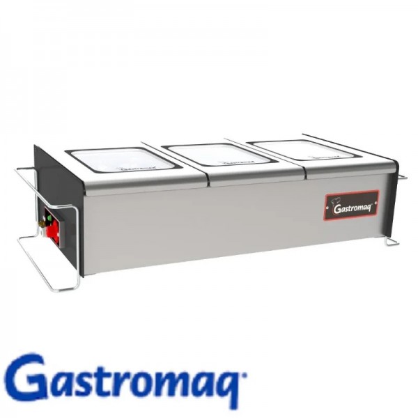 Balcão térmico De mesa 3 cubas tampas basculantes de vidro - GASTROMAQ