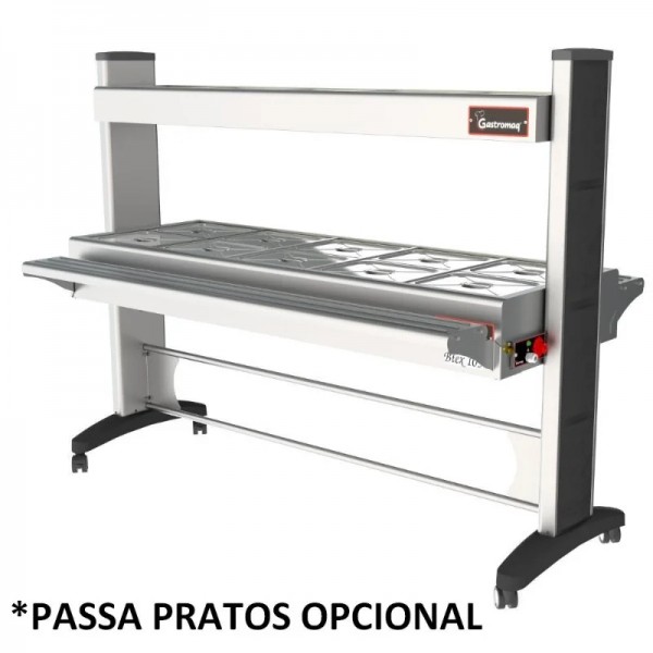BTEX 10 - 5 AI V
Balcão térmico 10 cubas quentes inferior - 5 Gelo X superior - Pé Inox tampas VIDRO - GASTROMAQ