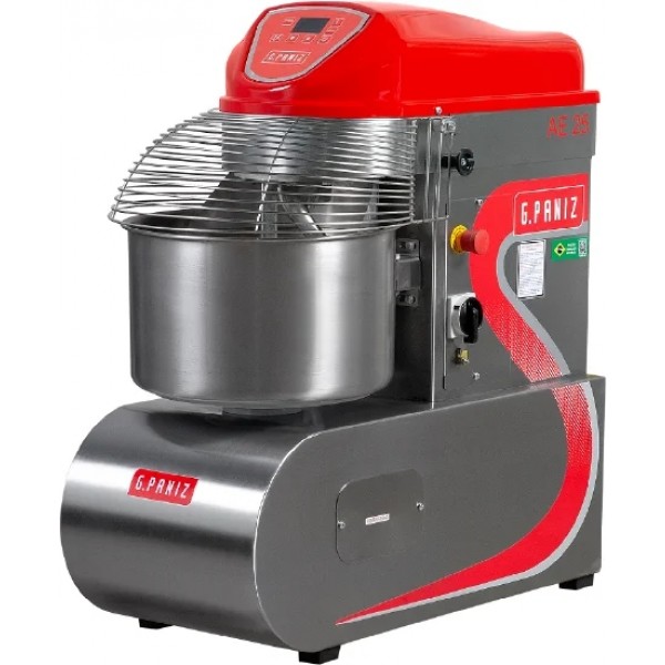 Amassadeira Espiral 25 kg de massa trifásica 2 velocidades inox - G PANIZ
