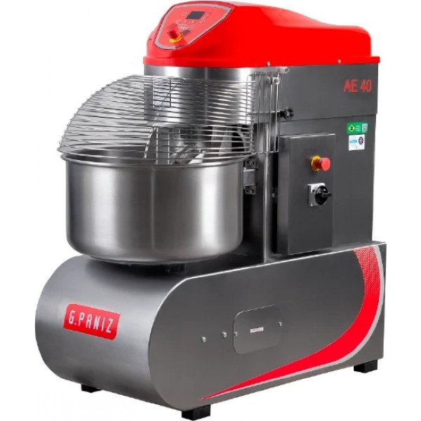 Amassadeira Espiral 40 kg de massa trifásica 2 velocidades inox - G PANIZ