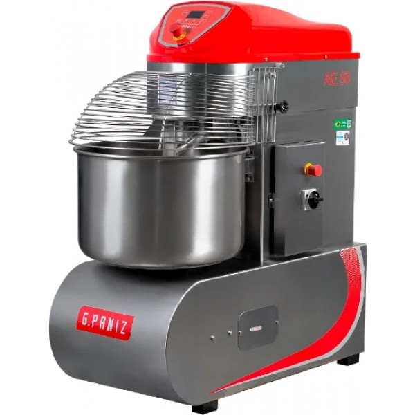 Amassadeira Espiral 60 kg de massa trifásica 2 velocidades inox - G PANIZ