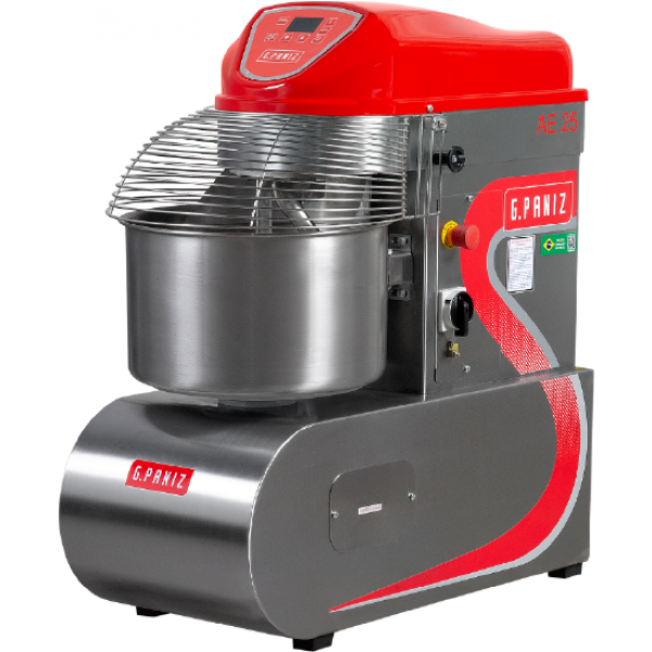 Amassadeira Espiral 25 kg de massa monofásica 1 velocidade inox - G PANIZ
