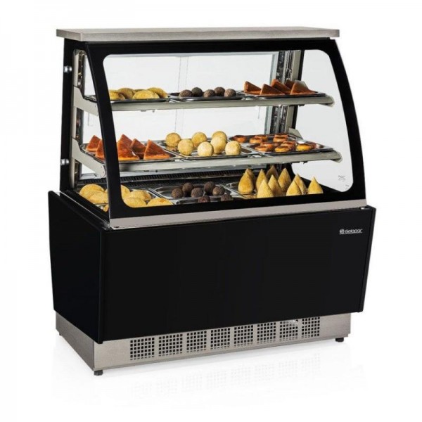 VITRINE ESTUFA -  1126mm- SEM CUBAS - VIDRO COM SERIGRAFIA- MGSE-110 PR
