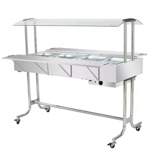 ESTUFA DE ALIMENTO MASTER P/ 8 CUBAS MOTOR 127V/220v PÉ PADRÃO COM PLATIBANDA - SEM CUBAS E TAMPAS - VENANCIO