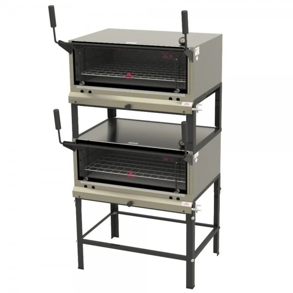 Forno Refratário A Gás Duplo Progás 268 Litros Inox Abertura Guilhotina Prp-860dp S/kg