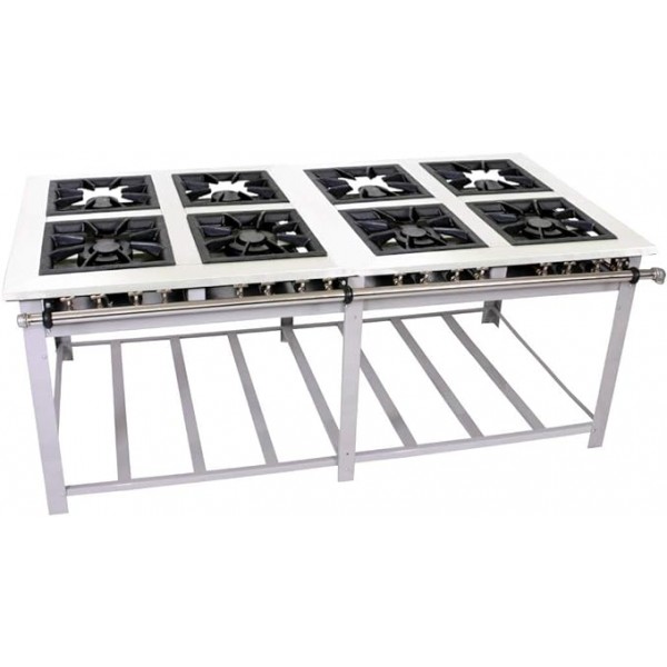 FOGÃO A GÁS MAXI INOX 8 QUEIMADORES MISTOS 4QD/4QS ESP FORNO - vENANCIO