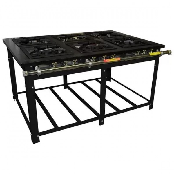 FOGÃO A GÁS MAXI 6 QUEIMADORES MISTOS 3QD/3QS ESP FORNO - VENANCIO