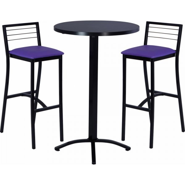 CJ. AMATORE MESA ALTA REDONDA 0,65m C/2 BANQUETAS SORANO
