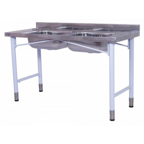 PIA INOX 430 2 CUBAS (0,50X0,40X0,20m) 1,50x0,60m PINTADA - BENFATI