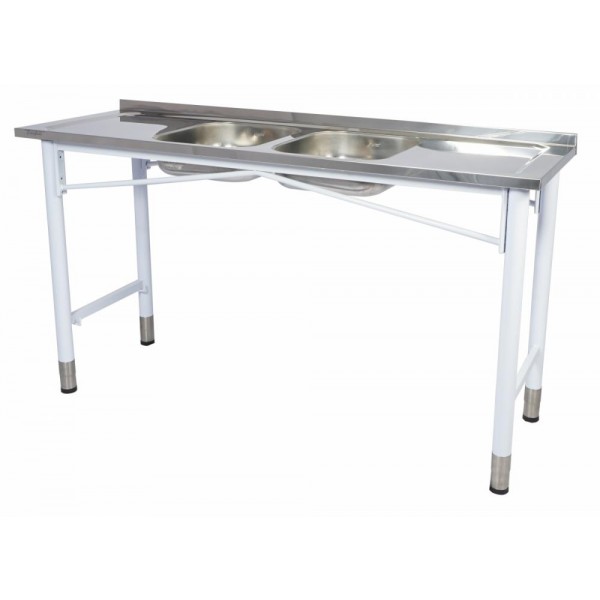 PIA INOX 430 CONCRETADA 2 CUBAS (0,34x0,40x0,12m) 2,00x0,53m PINTADA